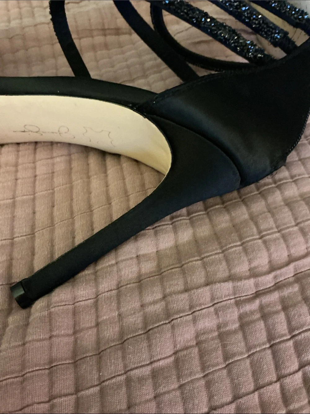 Jessica Simpson Black Strappy Ankle-Tie Stiletto Sandals
